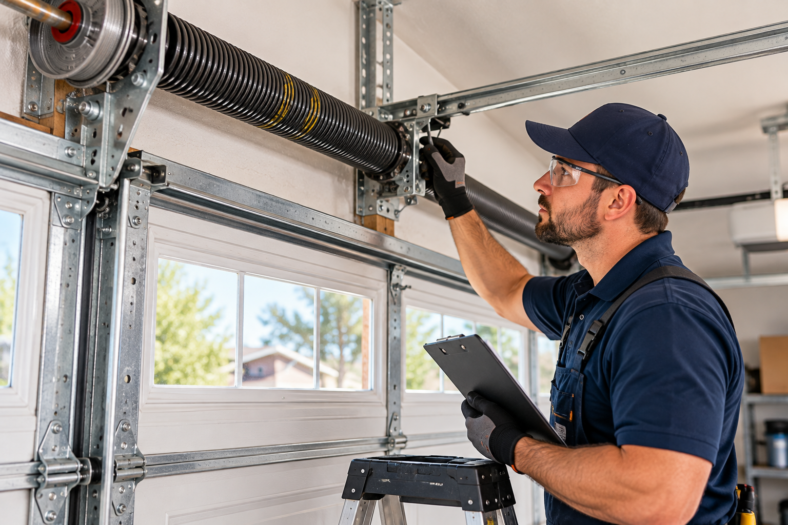 Garage door spring and balance inspection in Baytown TX