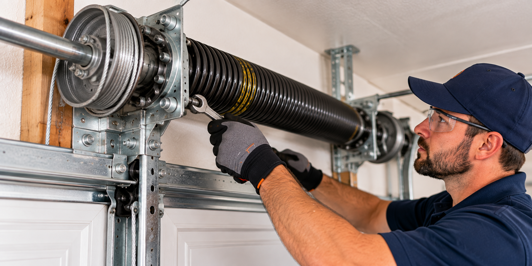 Torsion spring system service for garage doors in Baytown TX
